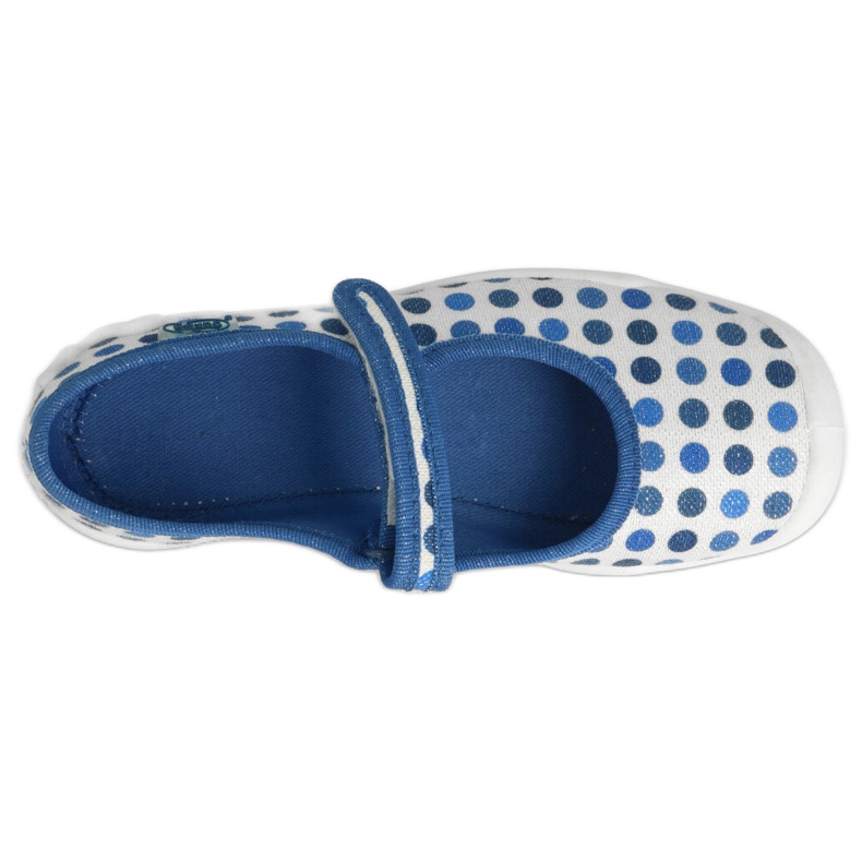 Pantofole per bambini Befado con velcro, pois 114Y495, blu e bianco 4