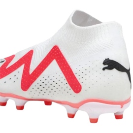 Scarpe da calcio bianche Puma Future Match+ Ll FG/AG 107366 01 con calzino bianco bianco 2