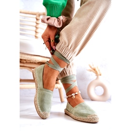 Espadrillas verdi in camoscio allacciate verde 3