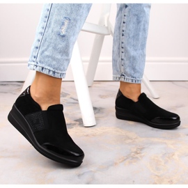 Scarpe con zeppa nere da donna di Sergio Leone nero 1
