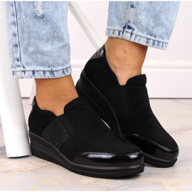Scarpe con zeppa nere da donna di Sergio Leone nero 2