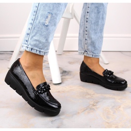 Scarpa da donna in pelle, laccata nera Croco Filippo nero 1
