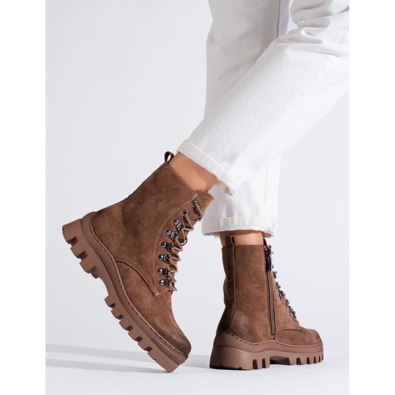 W. Potocki Abbigliamento da lavoro da donna in camoscio beige di Potocki marrone 2