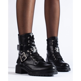 Stivali da lavoro da donna Shelovet con cintura decorativa nero 2