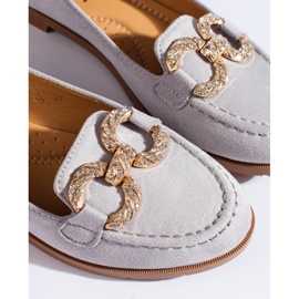 SHELOVET Mocassini da donna in camoscio grigio Shelovvet 2