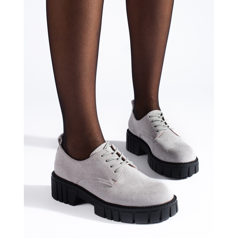 Scarpe stringate da donna in camoscio Shelovet nero 2