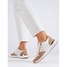Comode scarpe sportive da donna in bianco e beige Shelovet 2