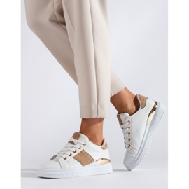 Scarpe sportive da donna bianche e beige Sneakers Shelovet bianco 2