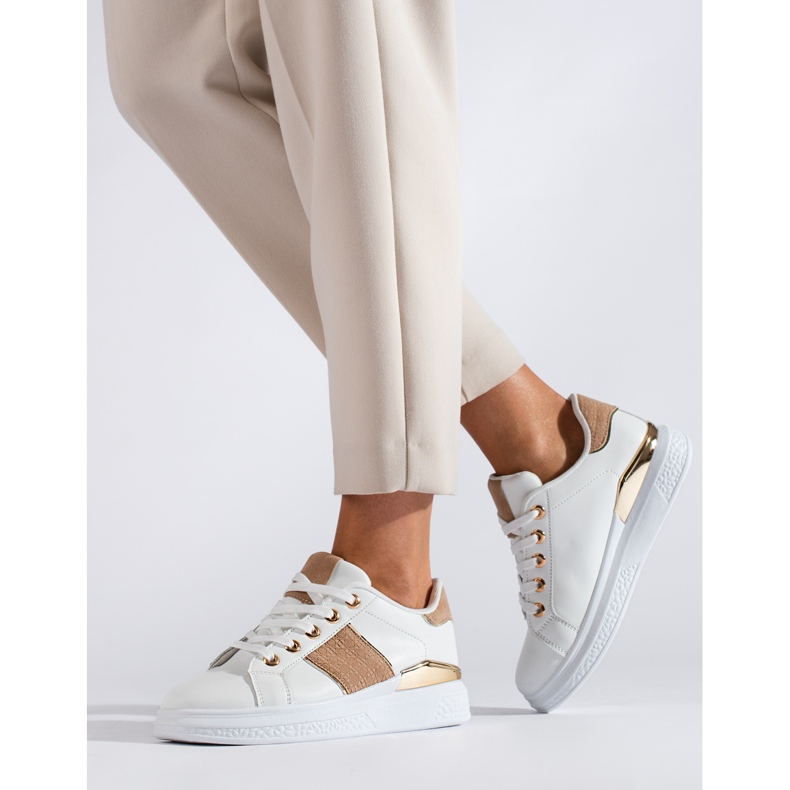 Scarpe sportive da donna bianche e beige Sneakers Shelovet bianco 2