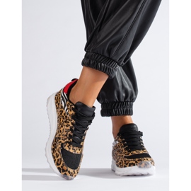 Sneakers Shelovet da donna con stampa leopardata beige 1