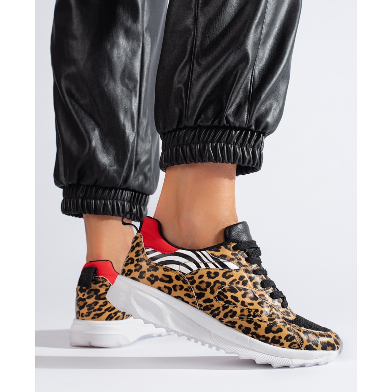 Sneakers Shelovet da donna con stampa leopardata beige 2