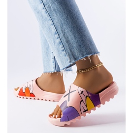 Infradito rosa con battistrada e stampe Lindale 2