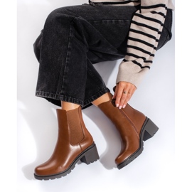 Stivaletti Chelsea marroni da donna di Shelovet marrone 1