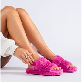 Ciabatte in pelliccia da donna fucsia Shelovet rosa 1