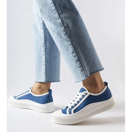 Sneakers Alfianello blu con plateau 1