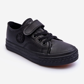 PE1 Sneakers con Velcro da Bambino Nere Delmara nero 1