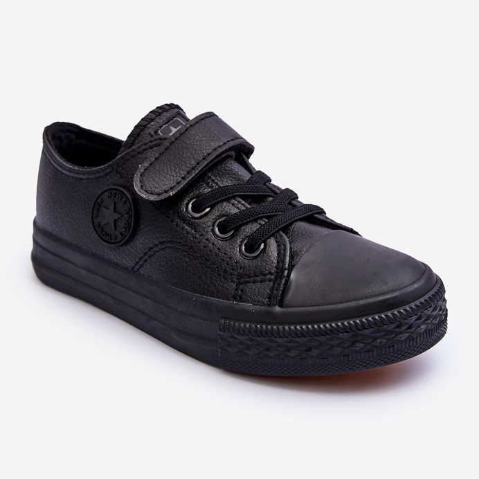 PE1 Sneakers con Velcro da Bambino Nere Delmara nero 1