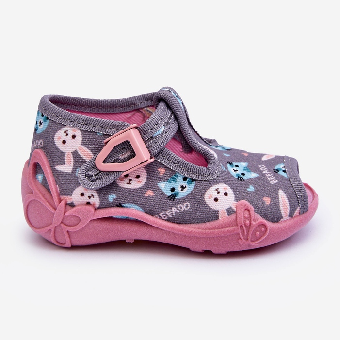 BEFADO S.A. Befado 213P139 Sandali con pantofole di coniglio, grigio e rosa 2