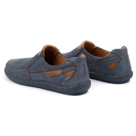 Olivier Mocassini uomo in pelle per l'estate 602 blu navy 3
