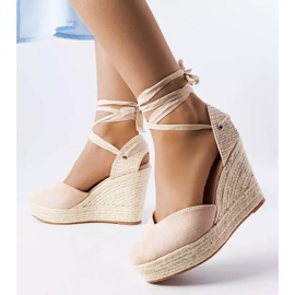 Espadrillas beige con zeppa di Dubois 1