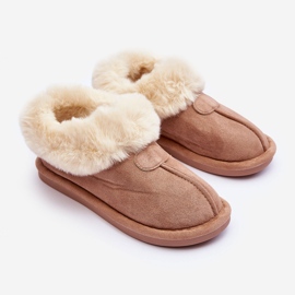 FB3 Pantofole da donna Lanoze beige con pelliccia 1