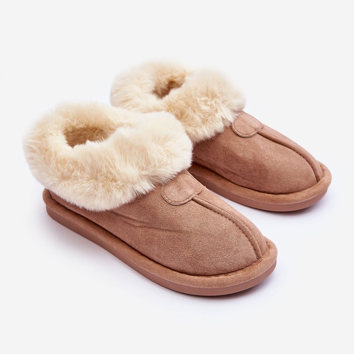 FB3 Pantofole da donna Lanoze beige con pelliccia 1