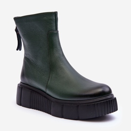 Lemar Stivali in pelle da donna sulla piattaforma Verde Jenefer 2