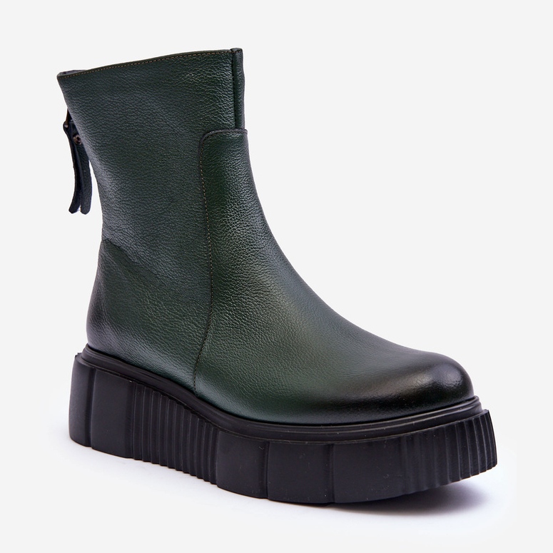 Lemar Stivali in pelle da donna sulla piattaforma Verde Jenefer 2