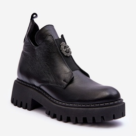 Lemar Stivaletti Da Donna In Pelle Con Decorazione Lusanna Nero 1