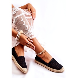 S.Barski Espadrillas classiche traforate da donna, nere nero 3