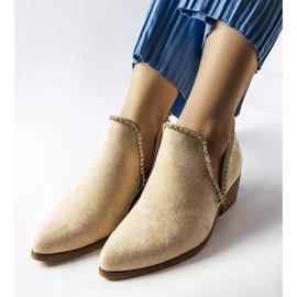 Stivaletti beige decorati con strass Ditten 1