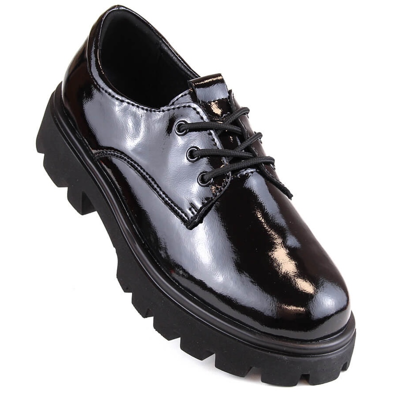 Scarpe stringate da donna in vernice nera Filippo DP4729 nero 1