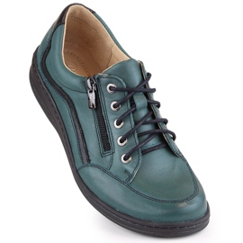 Comode scarpe da donna in pelle, Helios 411 verde 2
