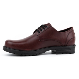 Polbut Scarpe trapper da uomo in pelle 2120 bordeaux rosso 1