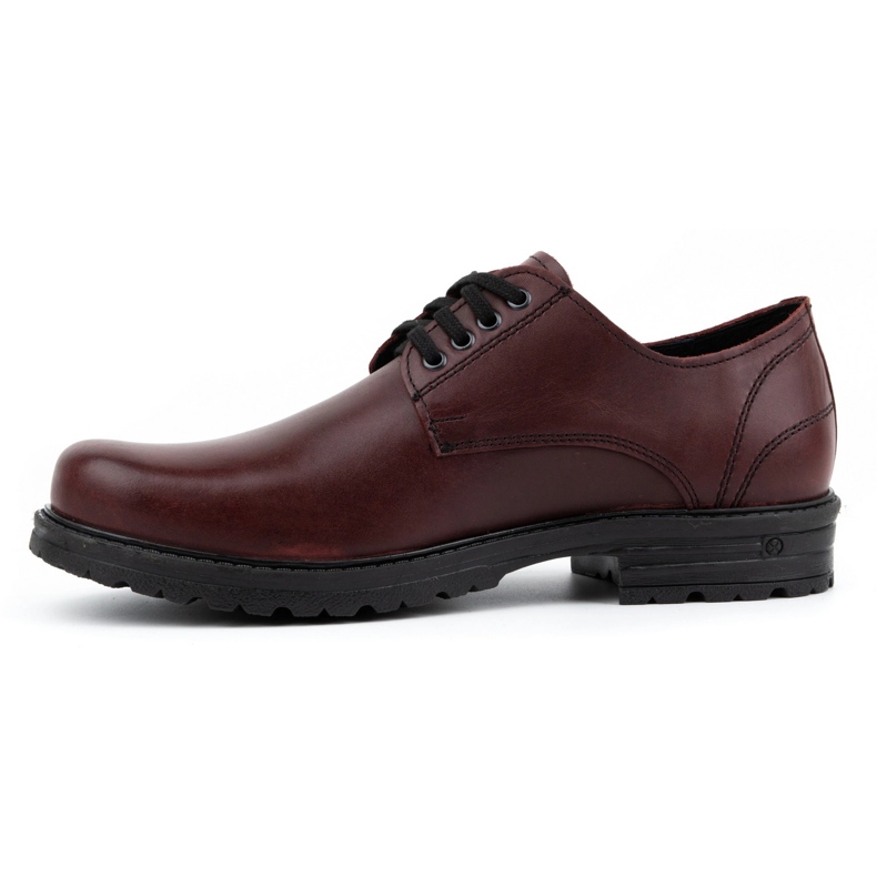 Polbut Scarpe trapper da uomo in pelle 2120 bordeaux rosso 1