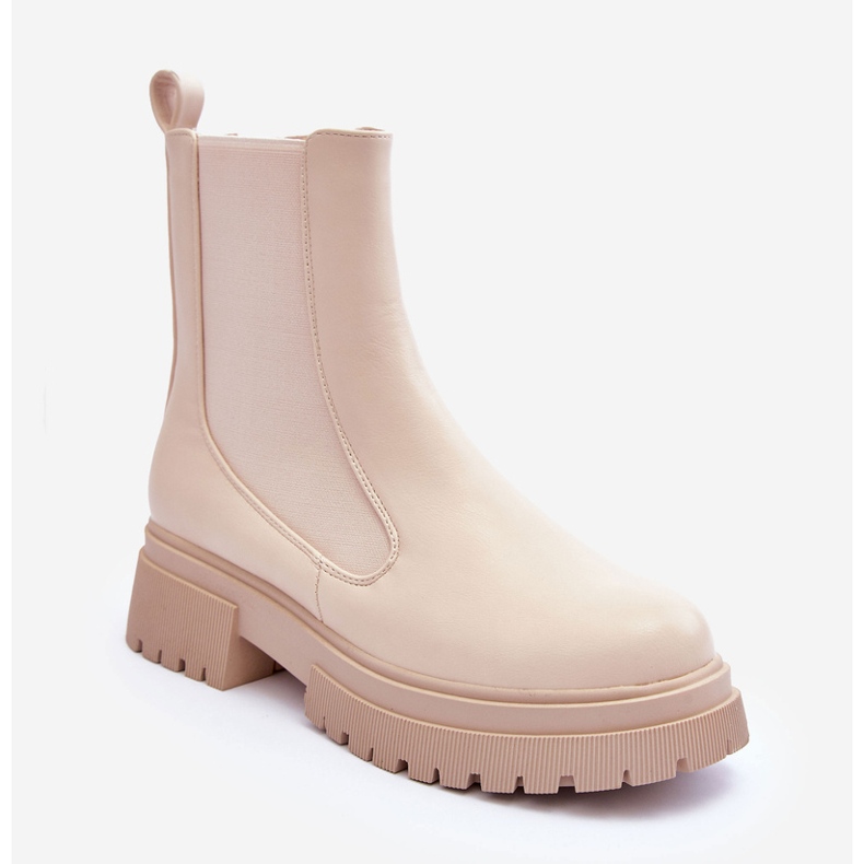 Stivaletti Chelsea classici in pelle Beige Isminna 2