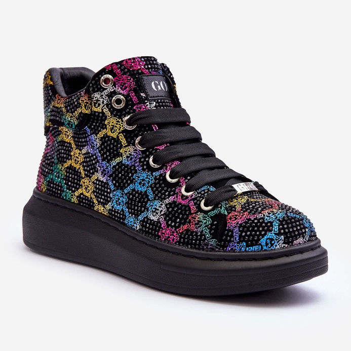 Scarpe Sportive con Plateau Strass GOE MM2N4009 Nere nero 1