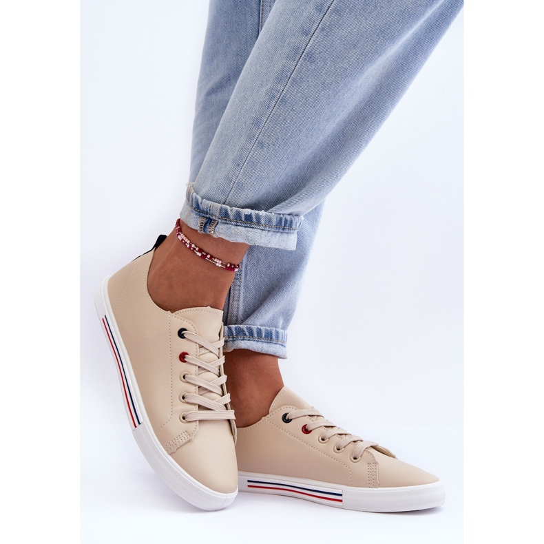 PE1 Scarpe Sportive in Pelle da Donna Beige Mosaia 1