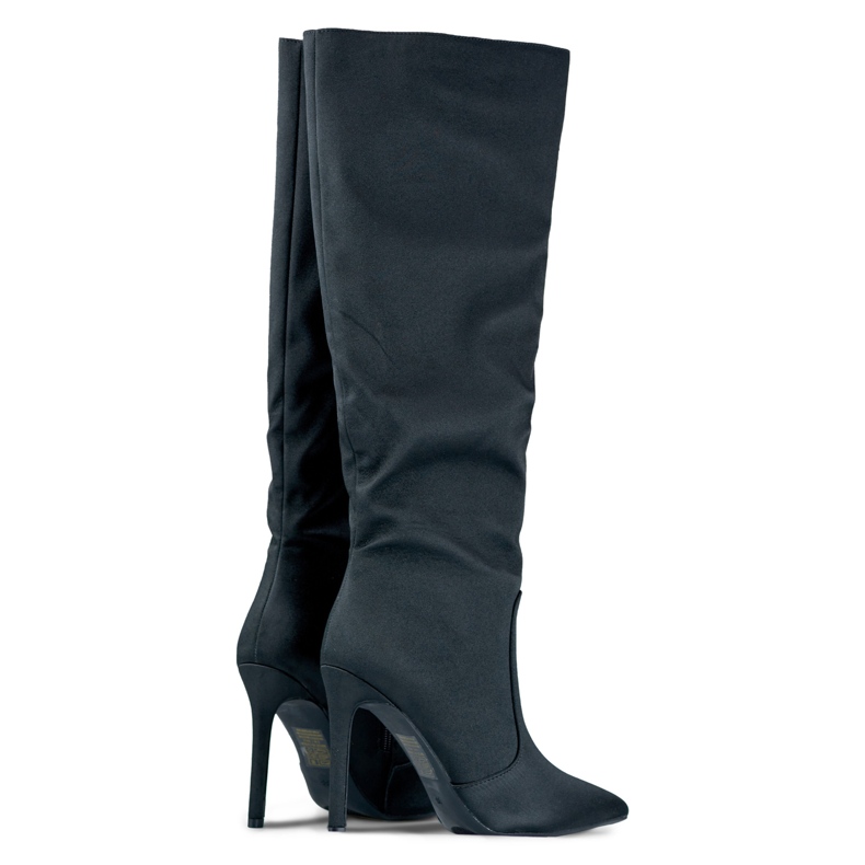 Stivali da donna in raso nero 1