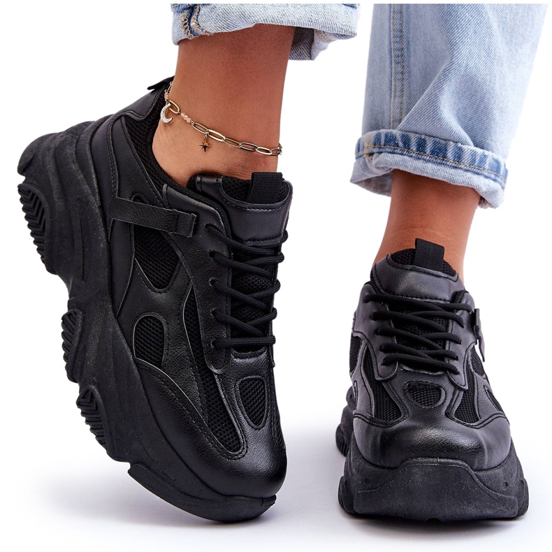 PA1 Chunky Platform Sneakers da donna nere Agnenia nero 5