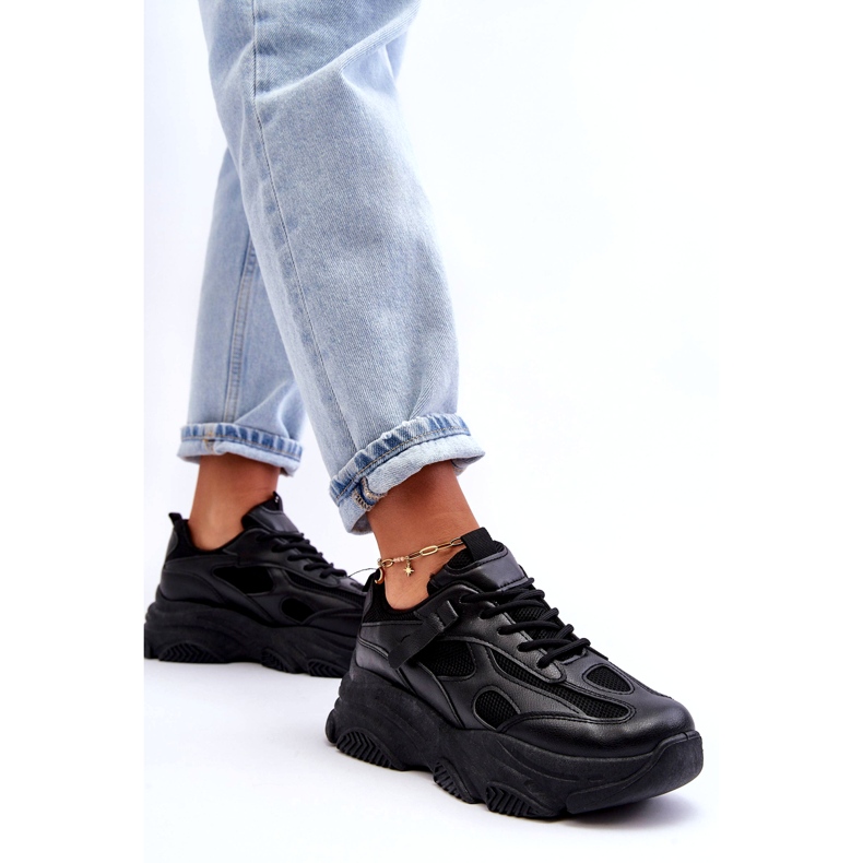 PA1 Chunky Platform Sneakers da donna nere Agnenia nero 4