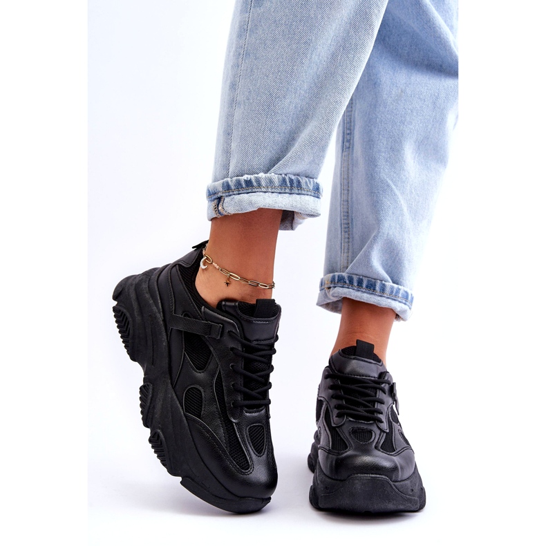 PA1 Chunky Platform Sneakers da donna nere Agnenia nero 1