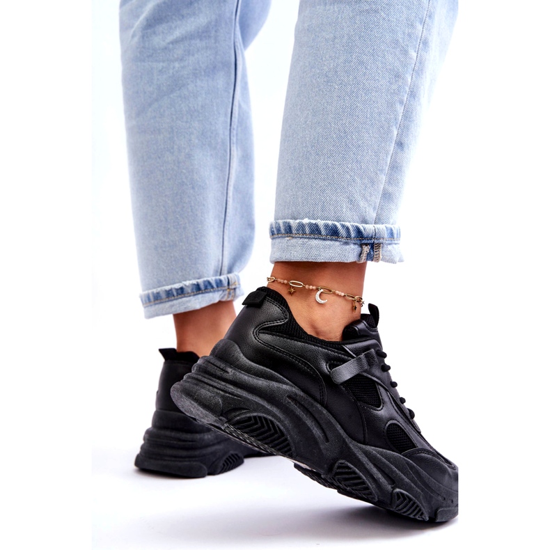 PA1 Chunky Platform Sneakers da donna nere Agnenia nero 3
