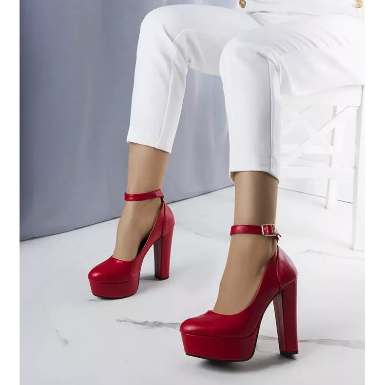 PA1 Décolleté rosse con tacco alto di Adela rosso 1