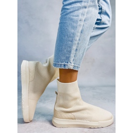 Sneaker alte a calzino Ervin Beige 1