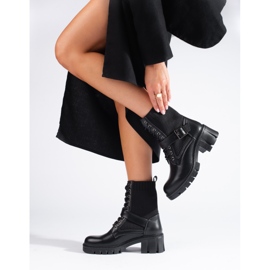 Borse stringate Shelovet da donna con tomaia flessibile nero 1