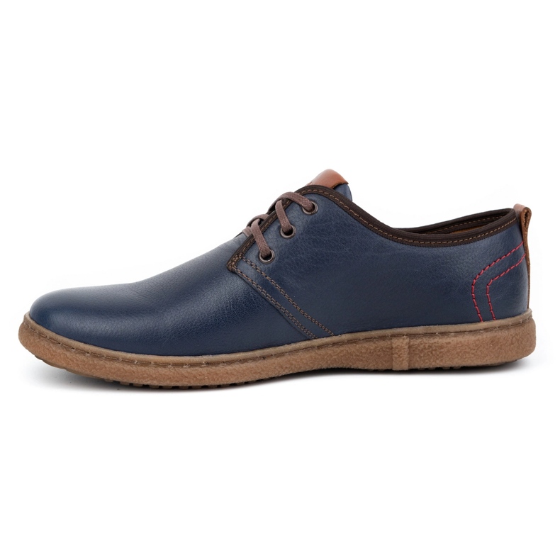 Kampol Scarpe casual in pelle da uomo 22KAM, blu navy 1