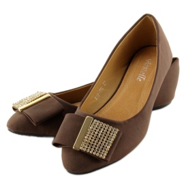 Ballerine con zirconi 619-170 Coffe marrone 2