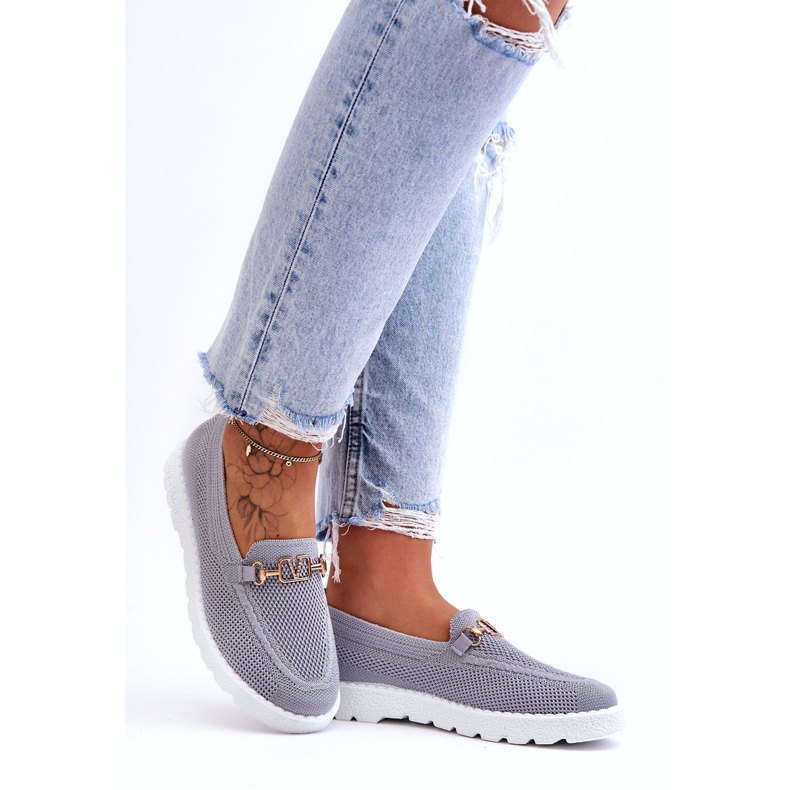 PM1 Sneakers Slip-On Abbellite Da Donna Grigio Alena 4