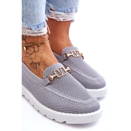 PM1 Sneakers Slip-On Abbellite Da Donna Grigio Alena 3